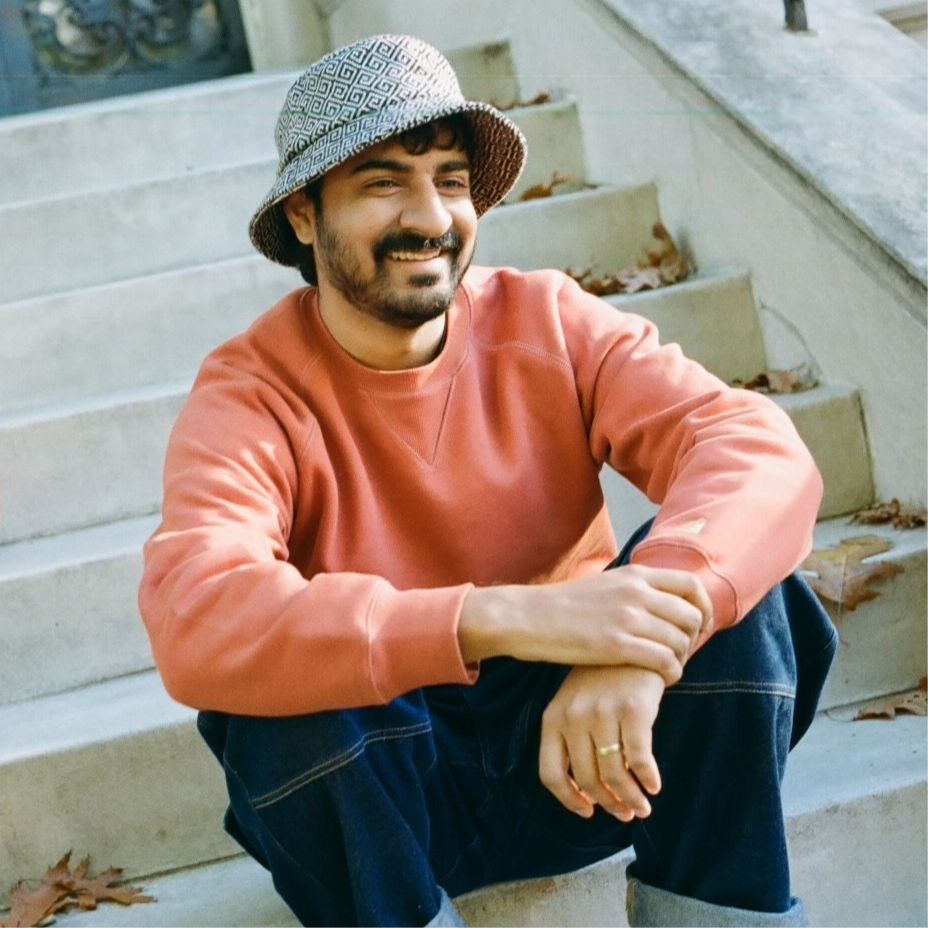 Arpan Somani sitting on steps